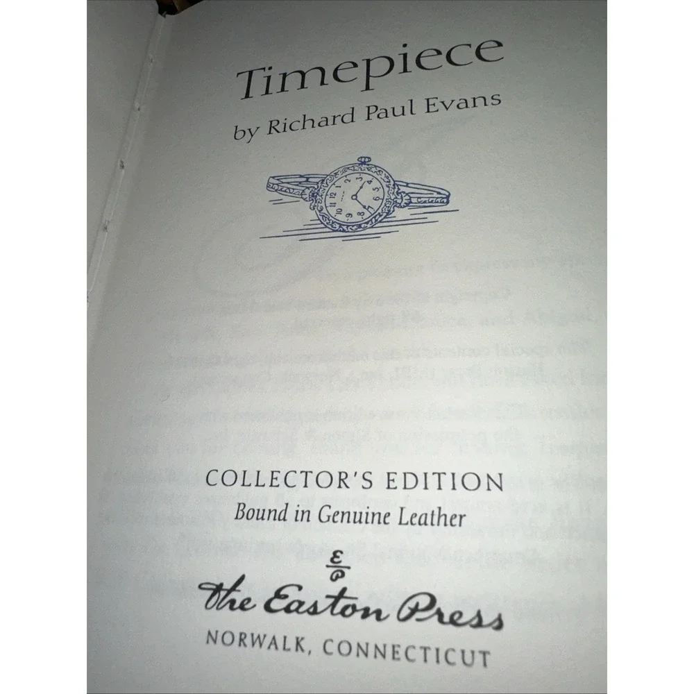 Rare Books Timepiece-The Letter Richard Paul Evans Easton Press 1999
